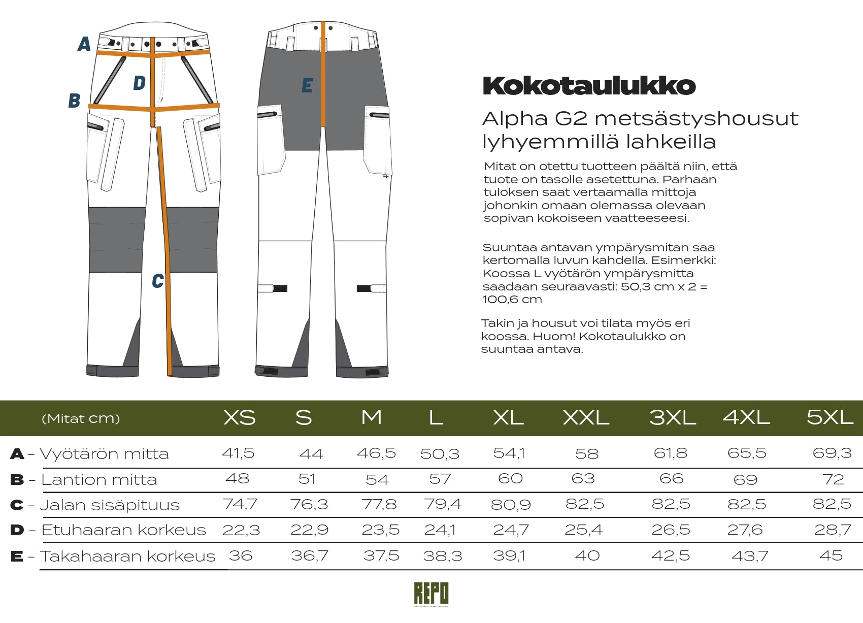 Size chart