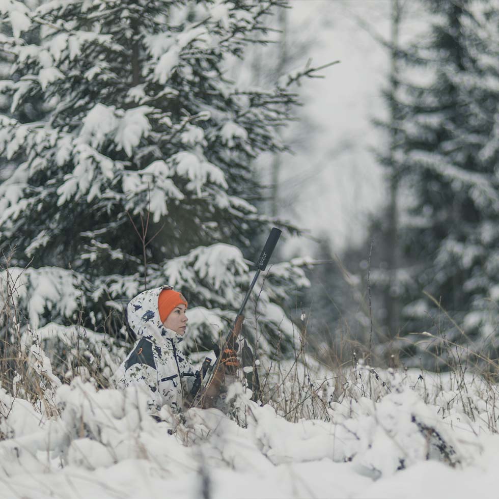 Naruska lumicamo metsästystakki