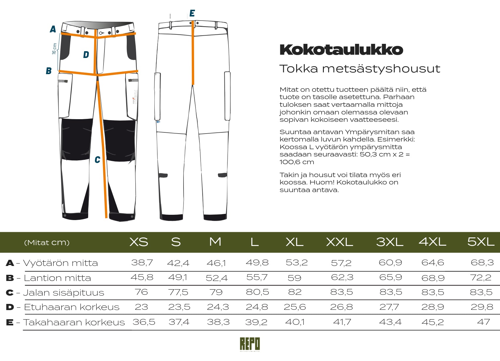 Size chart