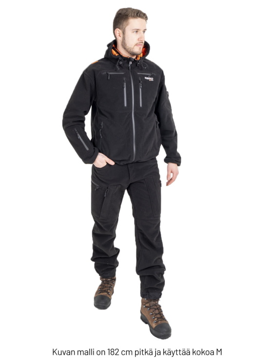 Karelia Black outdoor suit on the model