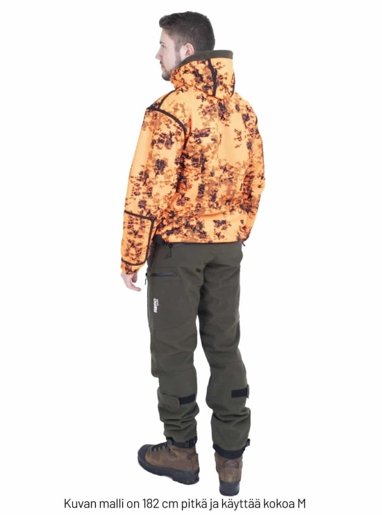 Karelia Dark xFade hunting suit with reversible jacket with it's orange side
