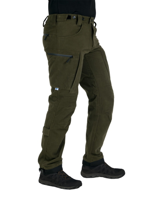 Repo Extreme Karelia Forest Green hunting pants shown from the side