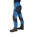 Nokko Blue outdoor trousers for men shown from the side on the model