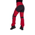 Nokko Red outdoor pants for women shown from the back on the model