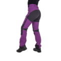 Nokko Purple outdoor pants for women shown from the back on a model