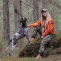 Repo Extreme Karelia Dark xFade hunting suit on female model in the forest