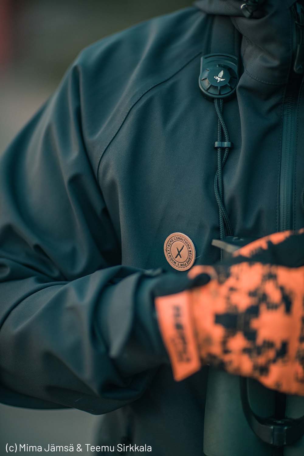 Nokko Black men's outdoor jacket details