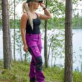 Cap with Repo Extreme embroidered logo and Nokko Purple women's outdoor trousers