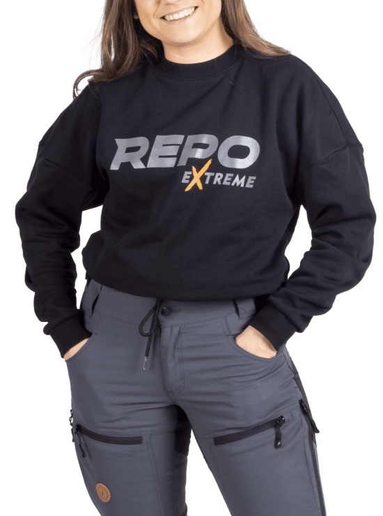 Repo women's crewneck college from the front